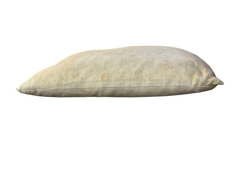 Vintage Feather Bed Pillow Beige Rustic Decor Stained Used Farmhouse Handmade gallery