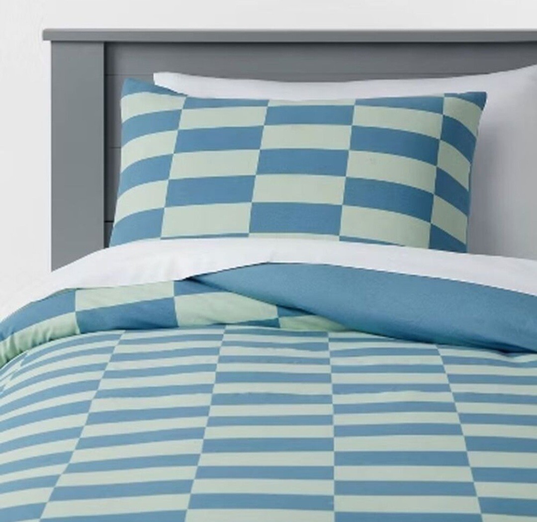 3pc Pillowfort Kids' Bedding Comforter Set Checkers Cotton OEKO-TEX FULL/Queen gallery
