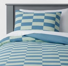 3pc Pillowfort Kids’ Bedding Comforter Set Checkers Cotton OEKO-TEX FULL/Queen
