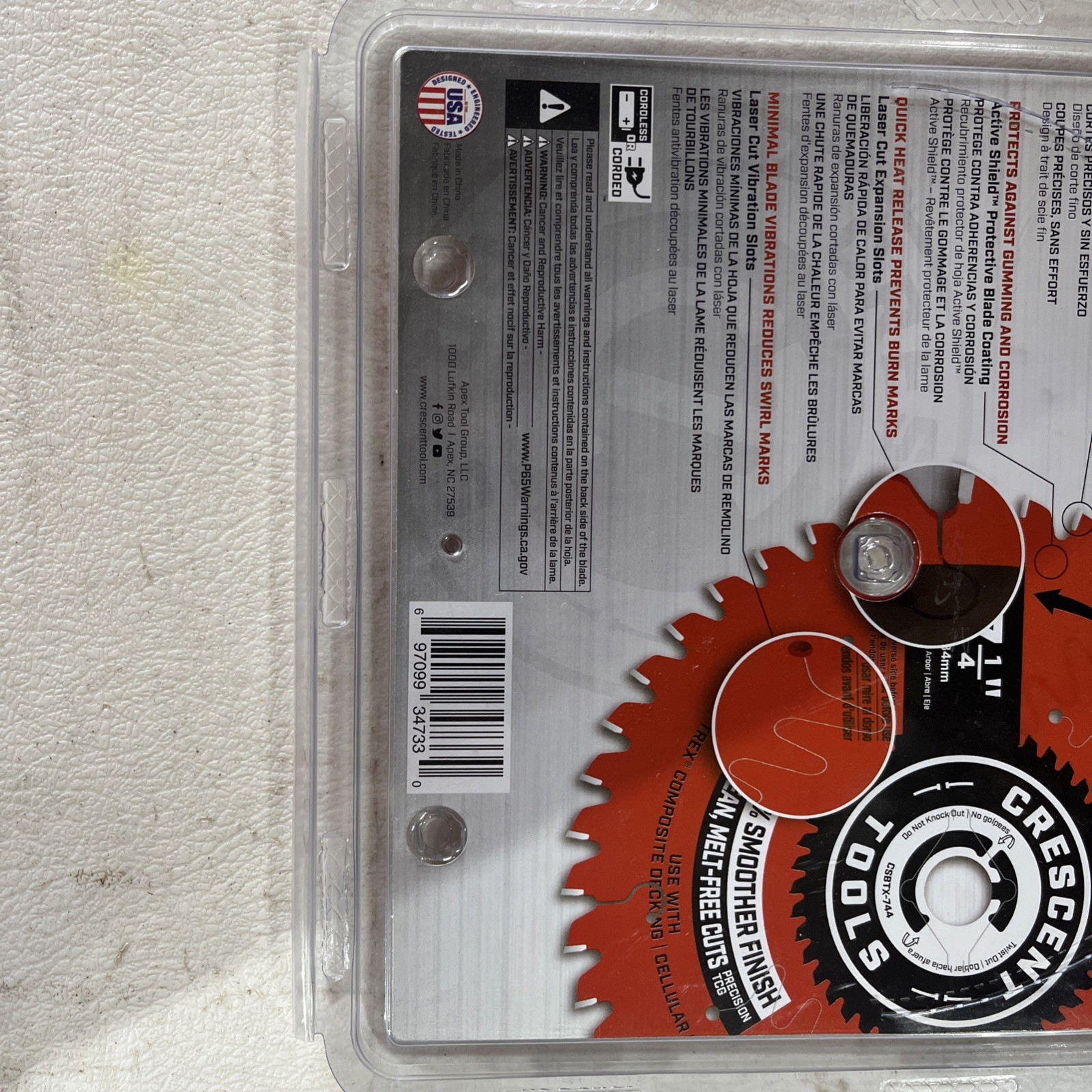 Crescent 7-1/4" x 44-Tooth Composite Decking Circular Saw Blade CSBTX-744 - NEW gallery