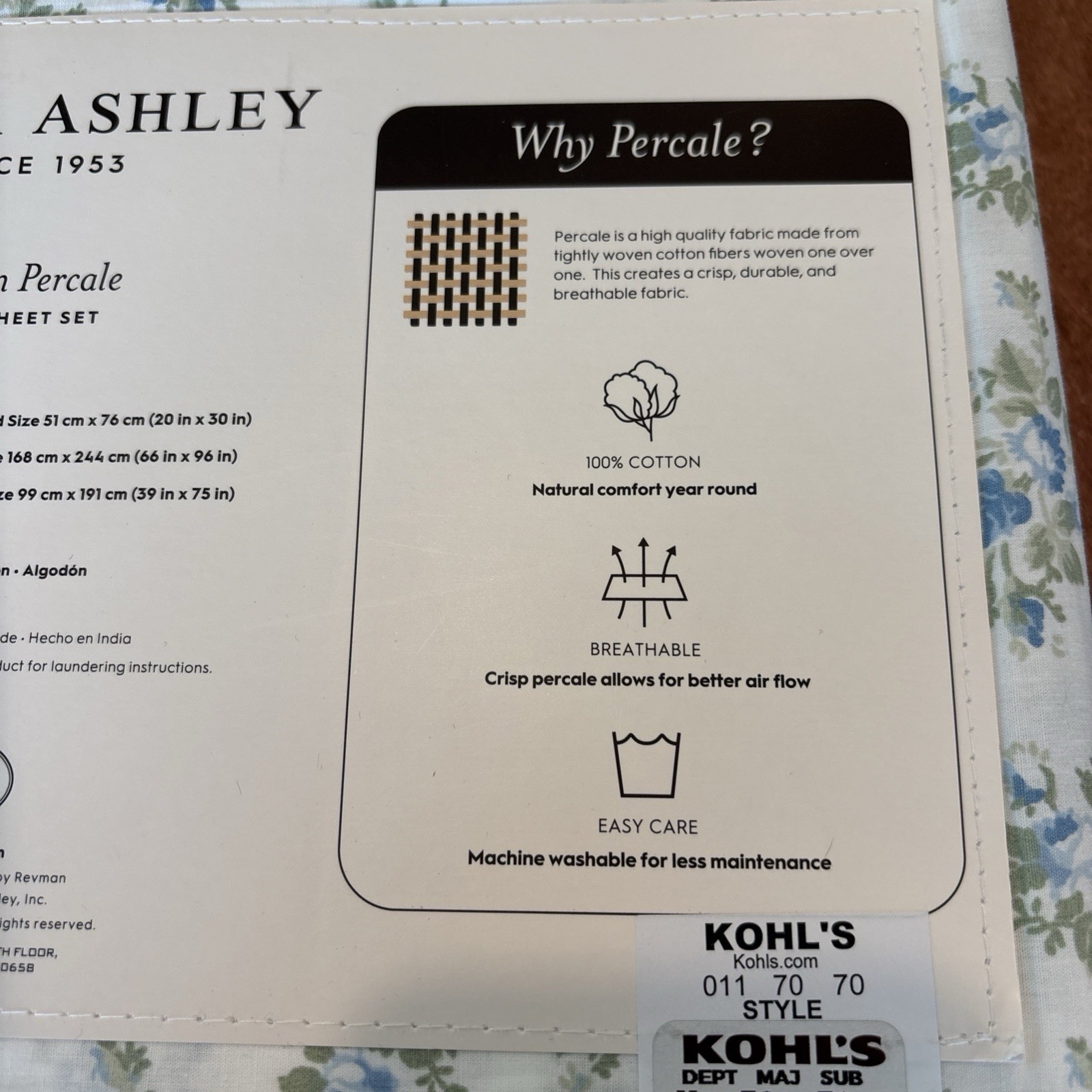 Laura Ashley Twin Sheet Set Blue Roses Petit Fleur 3pc Cottagecore Farmhouse gallery