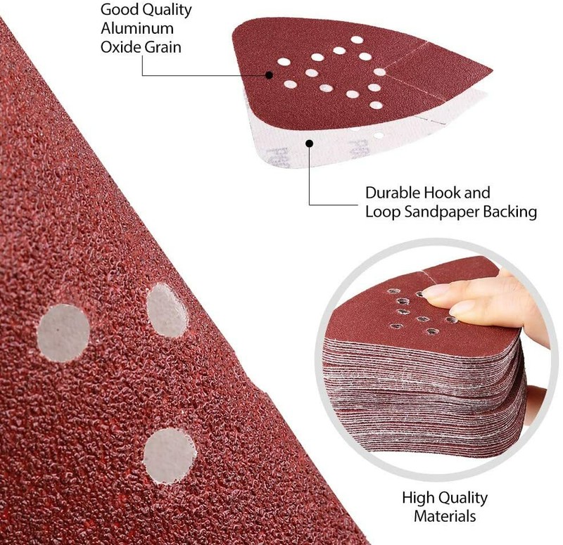 50x Mouse Detail Sanding Sheets Hook Loop Sandpaper 60-220 Grit for Black+Decker gallery