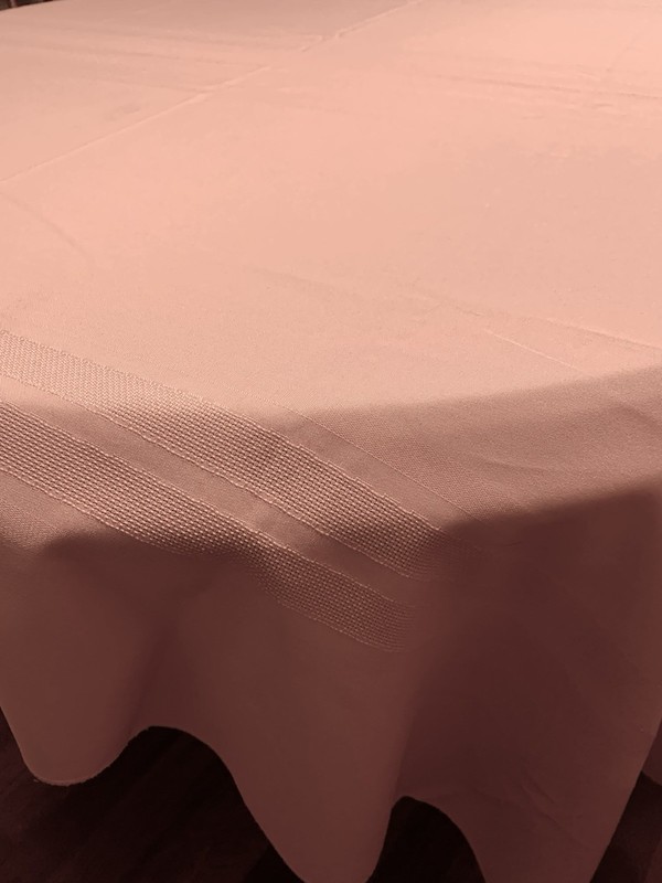 Tablecloth Rectangular Polyester 60" x 101" Dusty Rose/Mauve Weaved Accents gallery