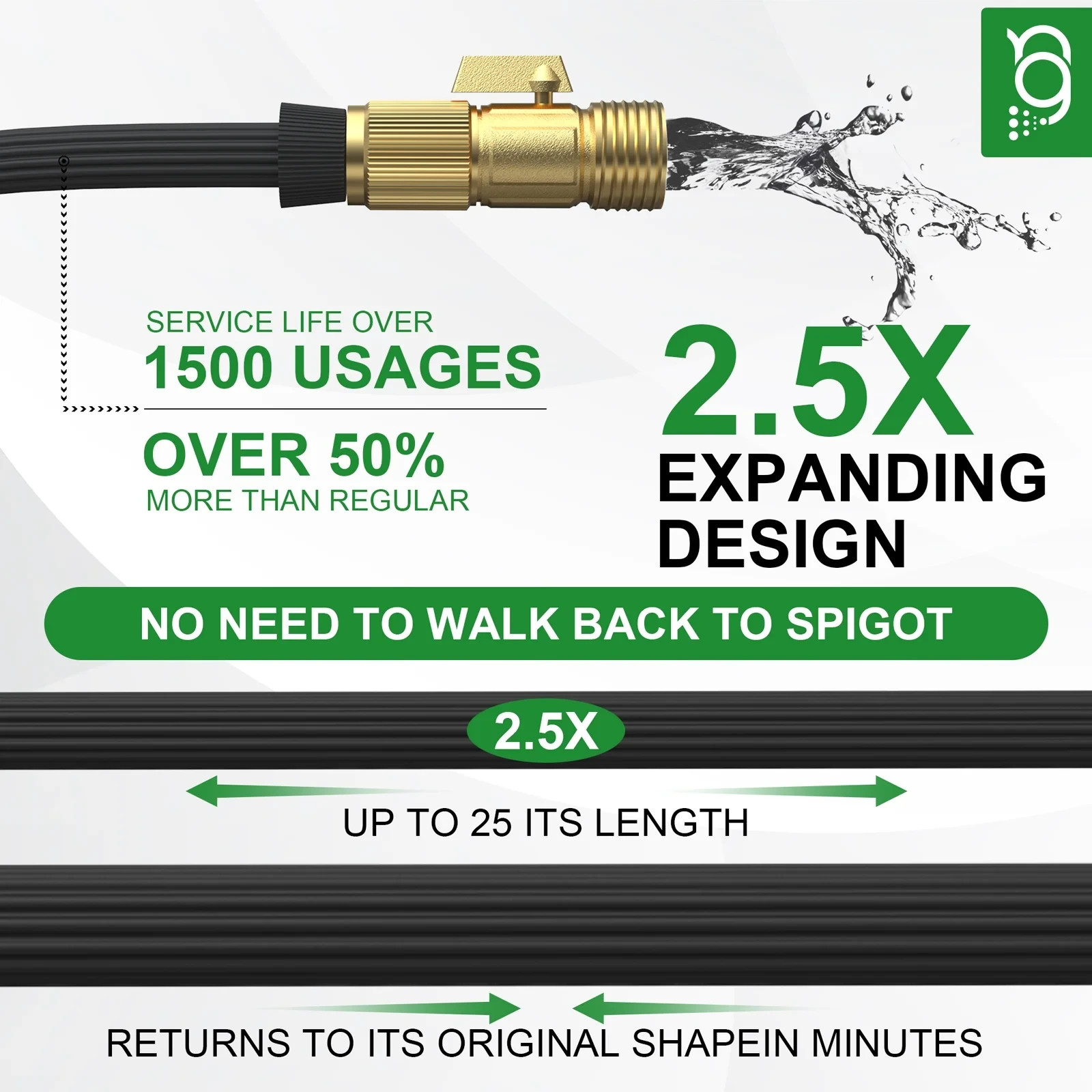 Expandable Garden Hose - Lightweight, Flexible, Retractable 50ft/100ft gallery