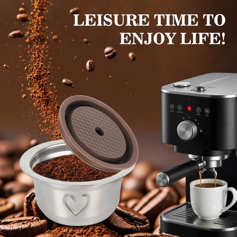 Sendoger Heart Design 80Ml/2.7Oz Double Espresso Size - Stainless Steel gallery