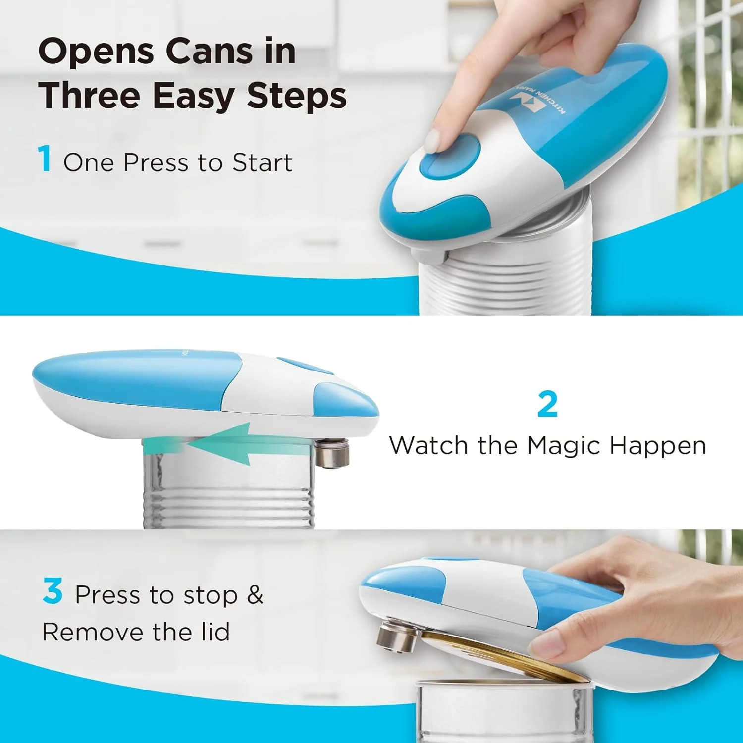 Kitchen Mama Auto Electric Can Opener: Open Your Cans with A Simple Press of But gallery