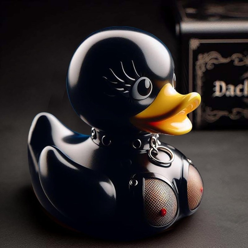 Unique Dark Rubber Duck Latex Enigma Duck Novelty Duck Gift Home Room Desk Decor gallery