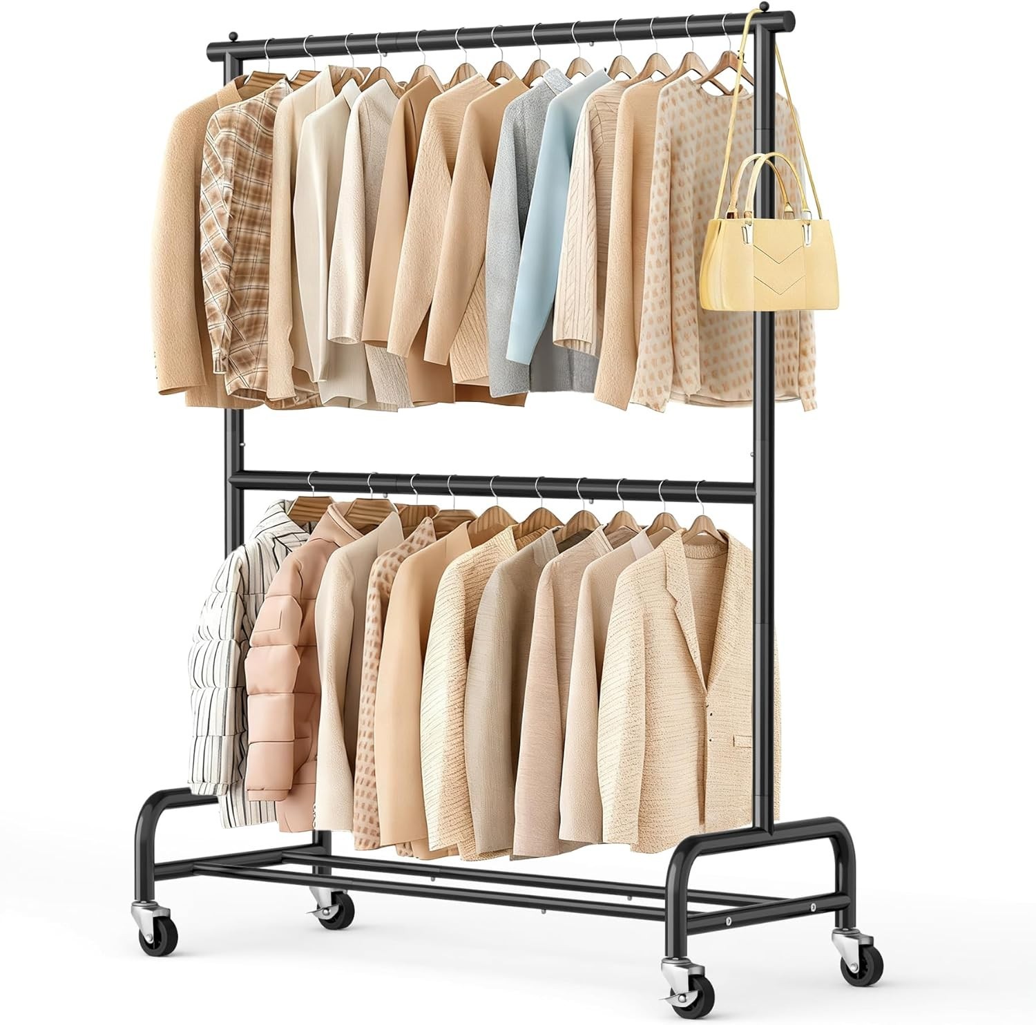 Heavy Duty Free Standing Clothes Rack with Wheels 77 Inches gallery