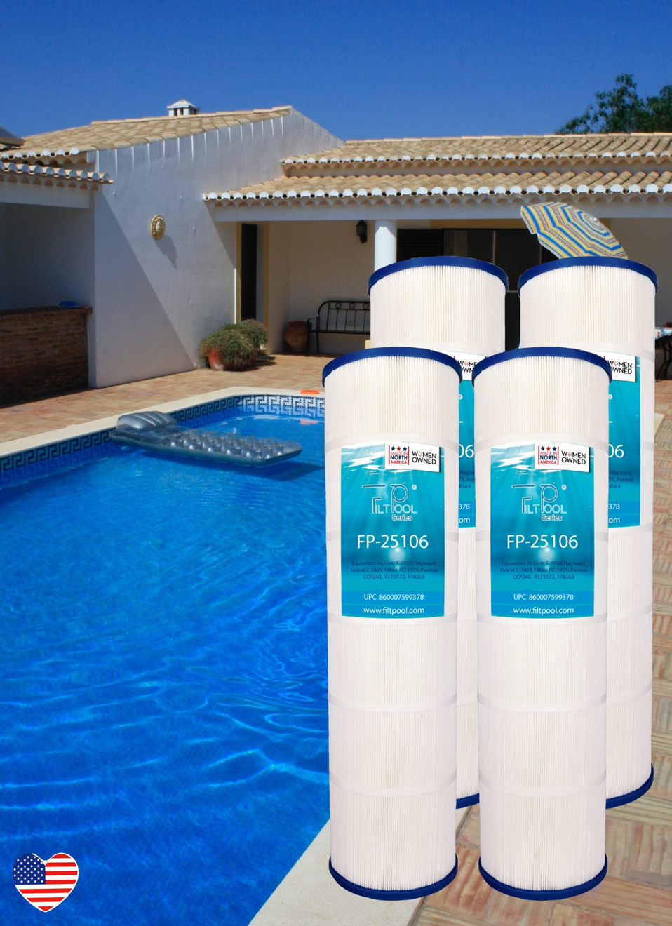 Pool Filter Rep CX880XRE Hayward, Unicel C7488, Filbur FC1226, FP-25106, 4 Pack gallery