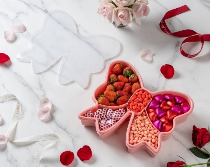 Cook With Color Large Sparkle Bow Snack Box Food Storage Container Valentine gallery
