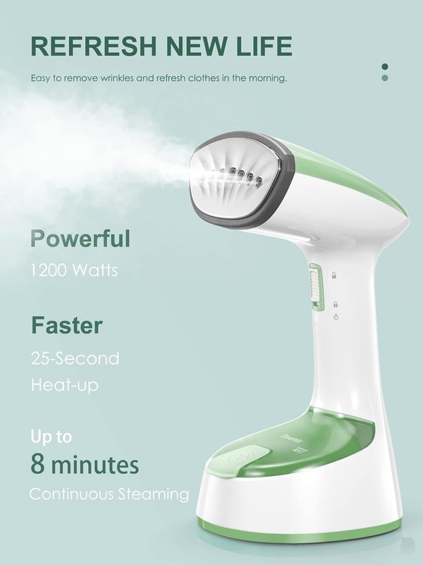 Handheld Garment Steamer - 25 Sec Fast Heat, 20g/min Steam, Space-Saving Design gallery