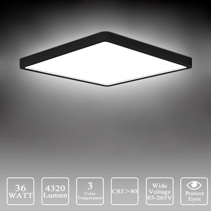 Flush Mount Ceiling Light, 3000K/4500K/6500K Switchable Ceiling Light, 12 Inch F gallery