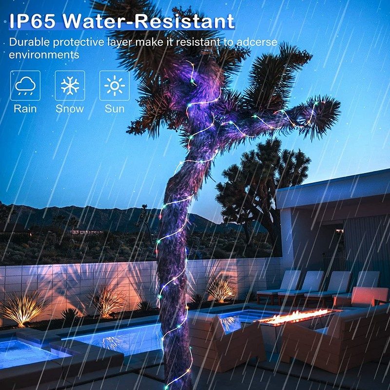 Solar Power 72FT 200LED Multicolor Rope String Fairy Lights Outdoor Waterproof gallery