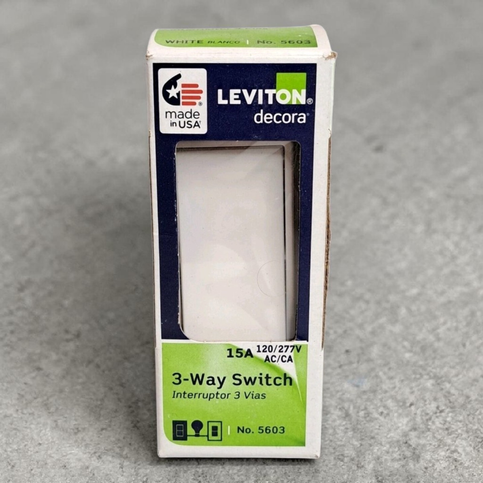 Rocker Switch Leviton Decora 3 Way 15 Amps White 05603 2WS Light Switch Fixture gallery