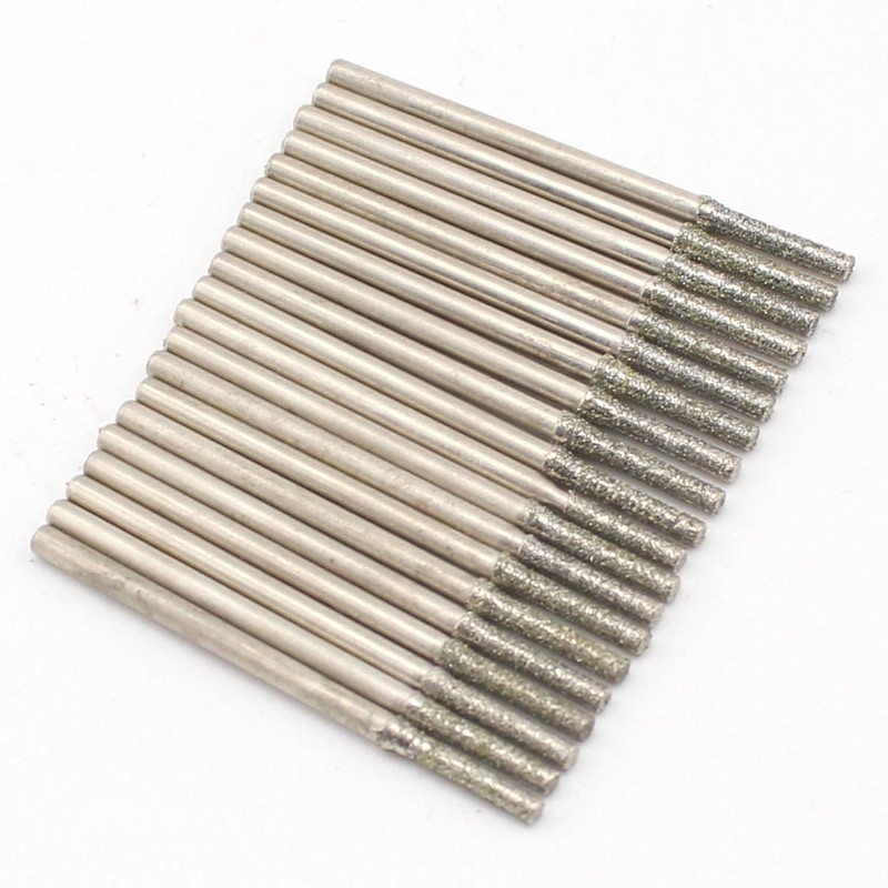 30Pcs 2mm Diamond Grinding Bits Cylindrical Bur Lapidary Carving Tools for Stone gallery