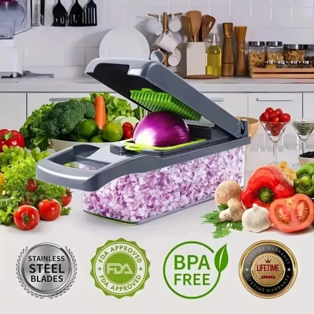 16 in 1 Vegetable Fruit Chopper Cutter Food Onion Veggie Dicer Slicer Kitchen US gallery