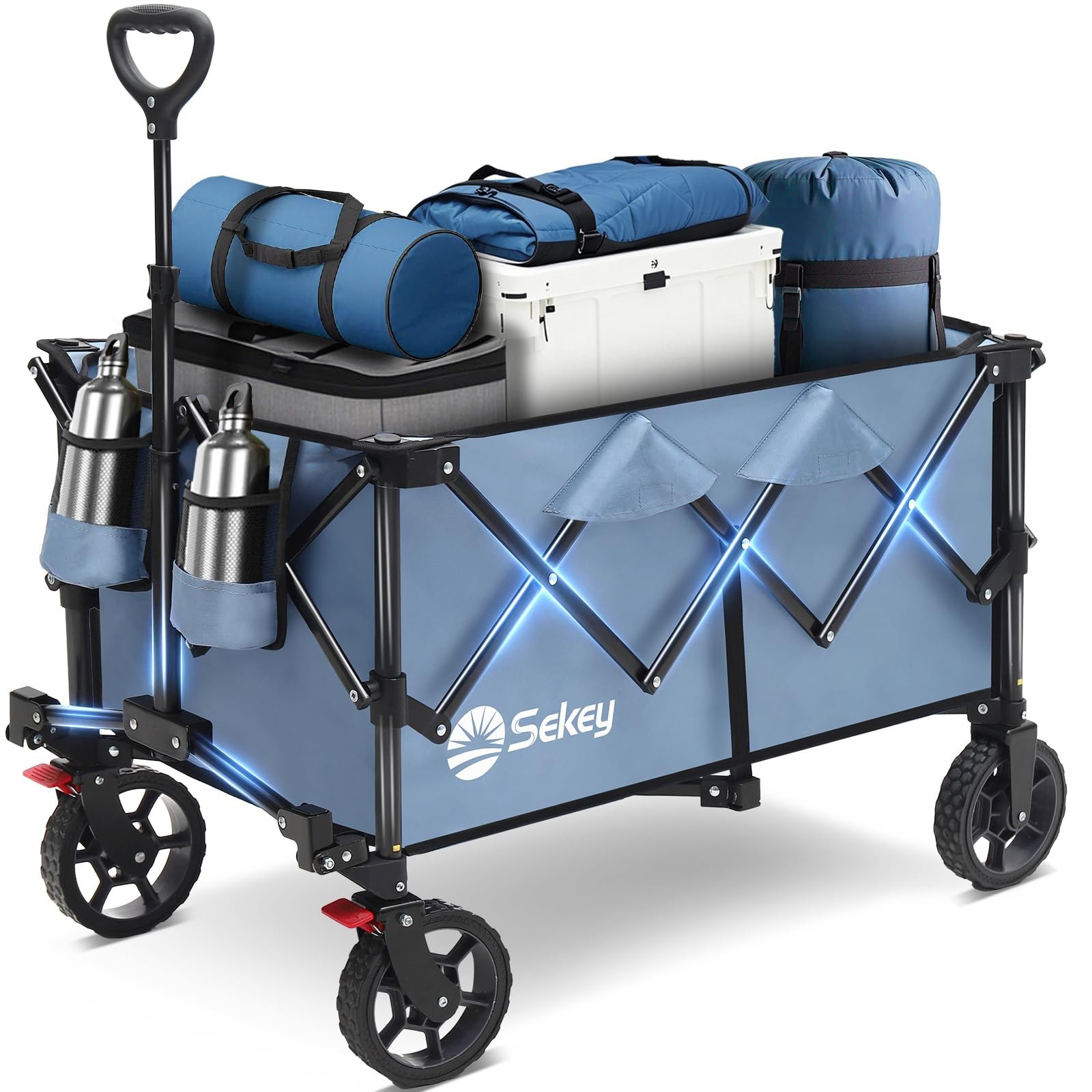 Best Sekey Collapsible Foldable Wagon with 330lbs Weight Capacity, Heavy Duty gallery