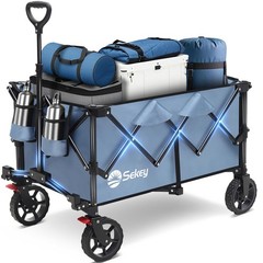 Best Sekey Collapsible Foldable Wagon with 330lbs Weight Capacity, Heavy Duty