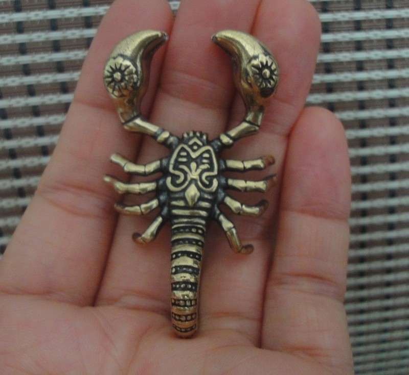 Vintage Style Solid Brass Scorpion Figurine Statue Pendant Knick Knacks gallery