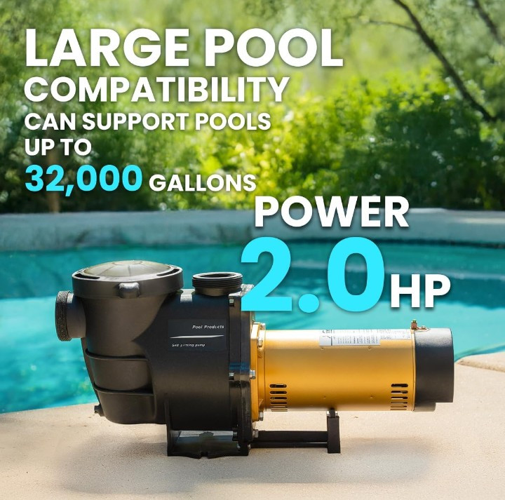 XtremepowerUS 2HP In-Ground Swimming Pool Pump Dual Speed High Flow 2" Inlet 230 gallery