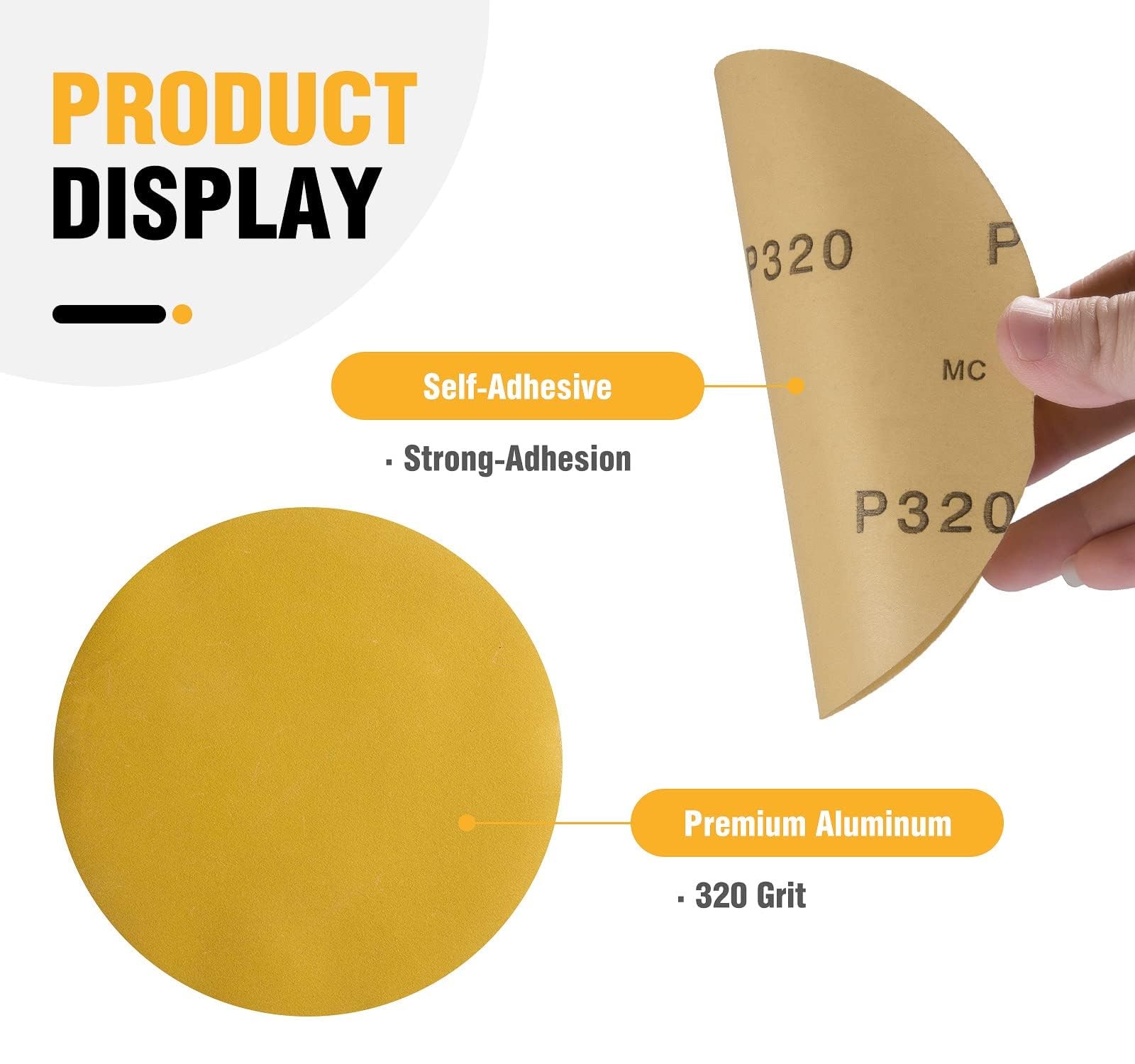 100 PCS PSA Sanding Discs 6 Inch 320 Grit Adhesive Backed Sandpaper Roll Stic... gallery