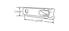 Brixwell Left Integrated Folding Handle Cover 4-11/16″ L, 1-11/32″ H, White