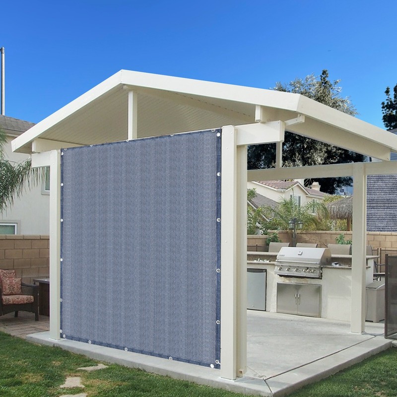 Sun Shade Cover Canopy Mesh Privacy Panel with Grommets 90% UV Block Navy-Grey gallery