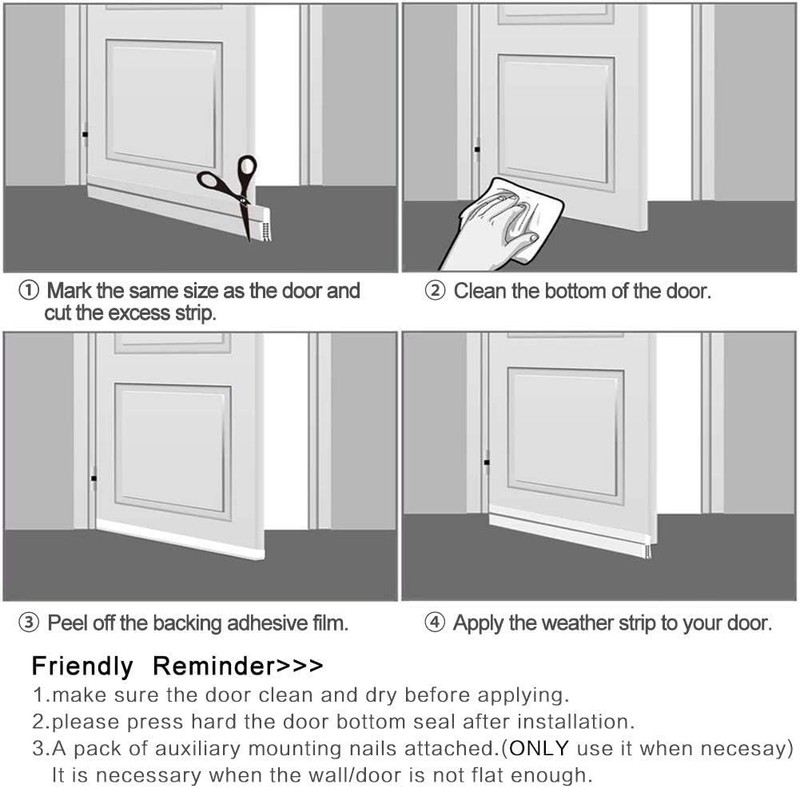 [New Upgrade] Huge Gap Door Draft Stopper, 3-2/5"W Widened 3-2/5W x 39L, Gray gallery