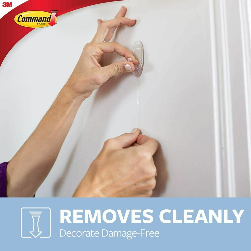 2 Packs 3M Command 6 Medium Clear Hooks & 12 Adhesive Strips Per Pack Max 2 lb gallery