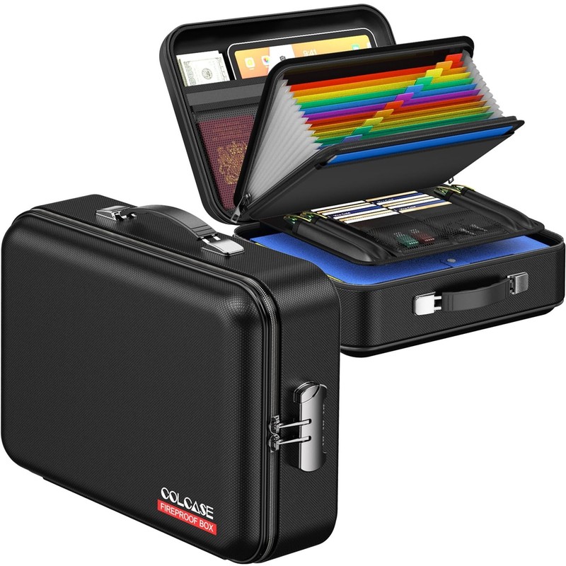Fireproof Document Box with Lock | Waterproof Hard-Shell Organizer for Documents gallery