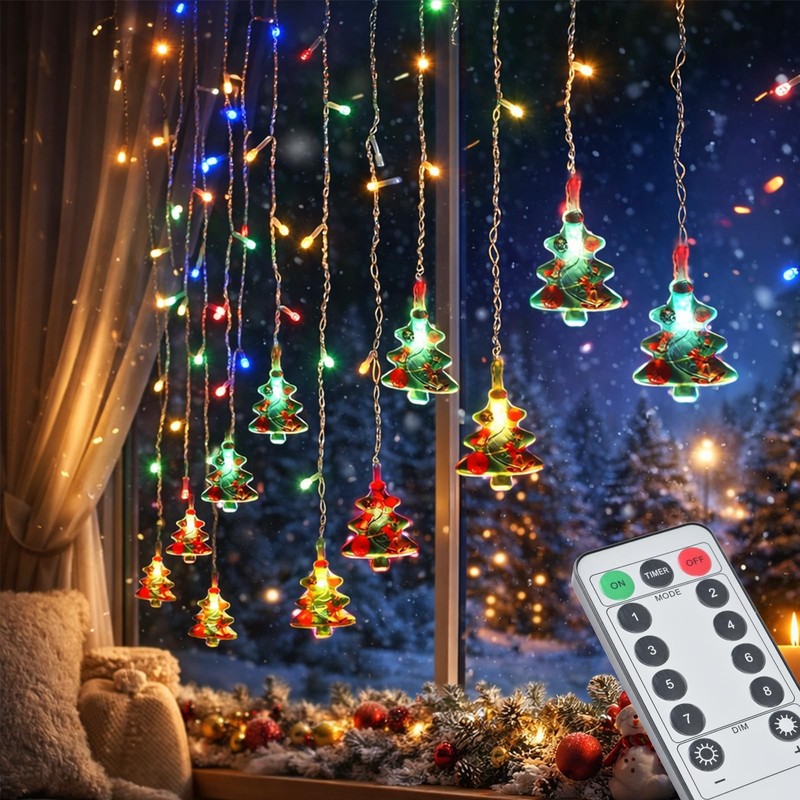 Curtain String Light Christmas Decoration Icicle Lights 8 Modes dimmable,108 ... gallery