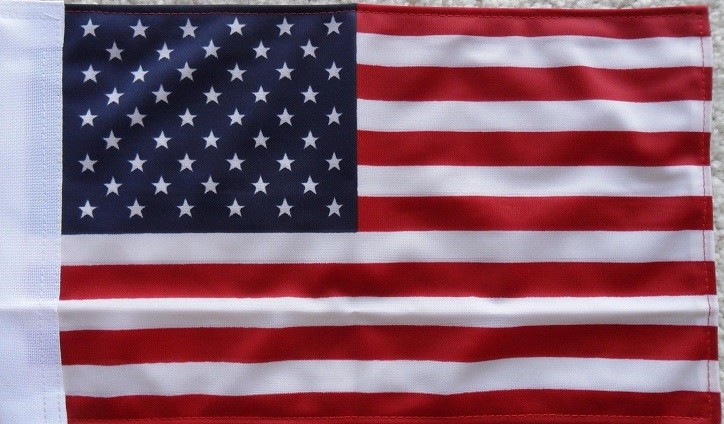 8"X12" AMERICAN /U.S.A. FLAG DOUBLE SIDED KNIT NYLON WITH SLEEVE MOTORCYCLE /CAR gallery
