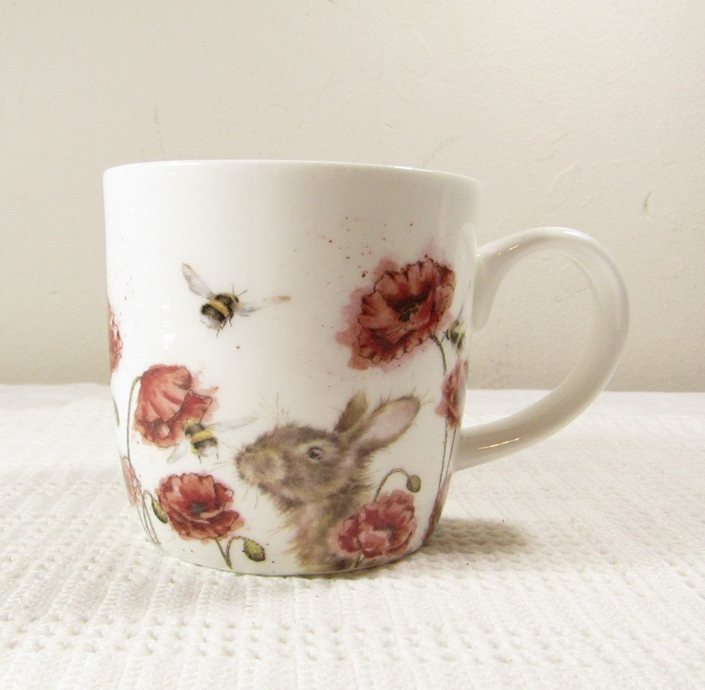 Royal Worcester Wrendale Designs Hannah Dale Let It Bee Rabbit Mug EUC gallery
