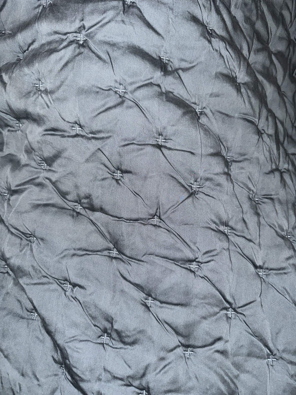Pottery Barn Tencel Tufted Lyocell Full/Queen Coverlet/Quilt ~ Gray 92”x88” gallery