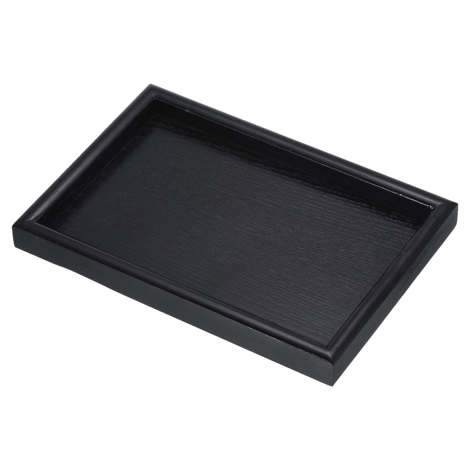 9"x6" Wood Serving Tray Rectangle Decorative Platter Home Kitchen Table Black gallery