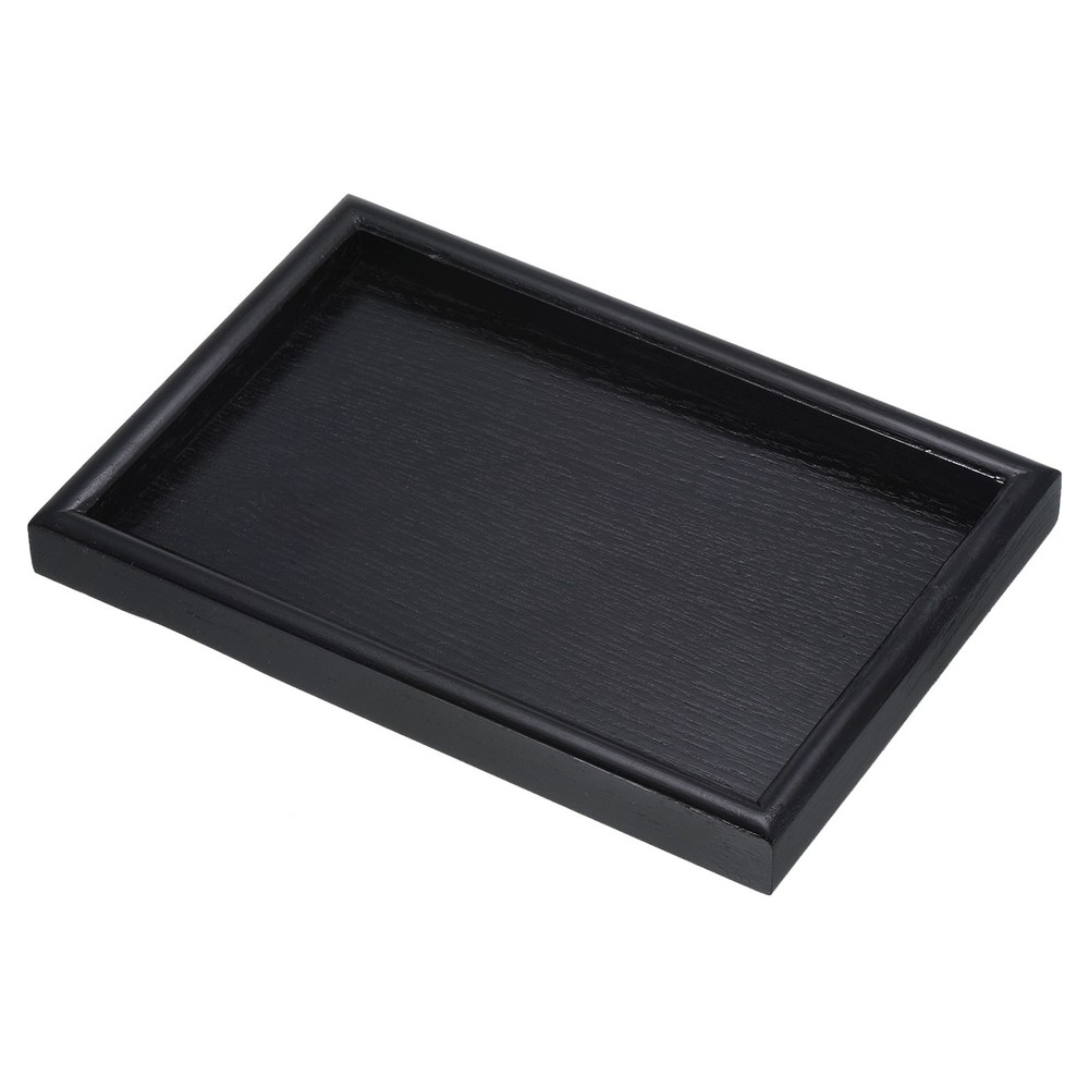 9"x6" Wood Serving Tray Rectangle Decorative Platter Home Kitchen Table Black