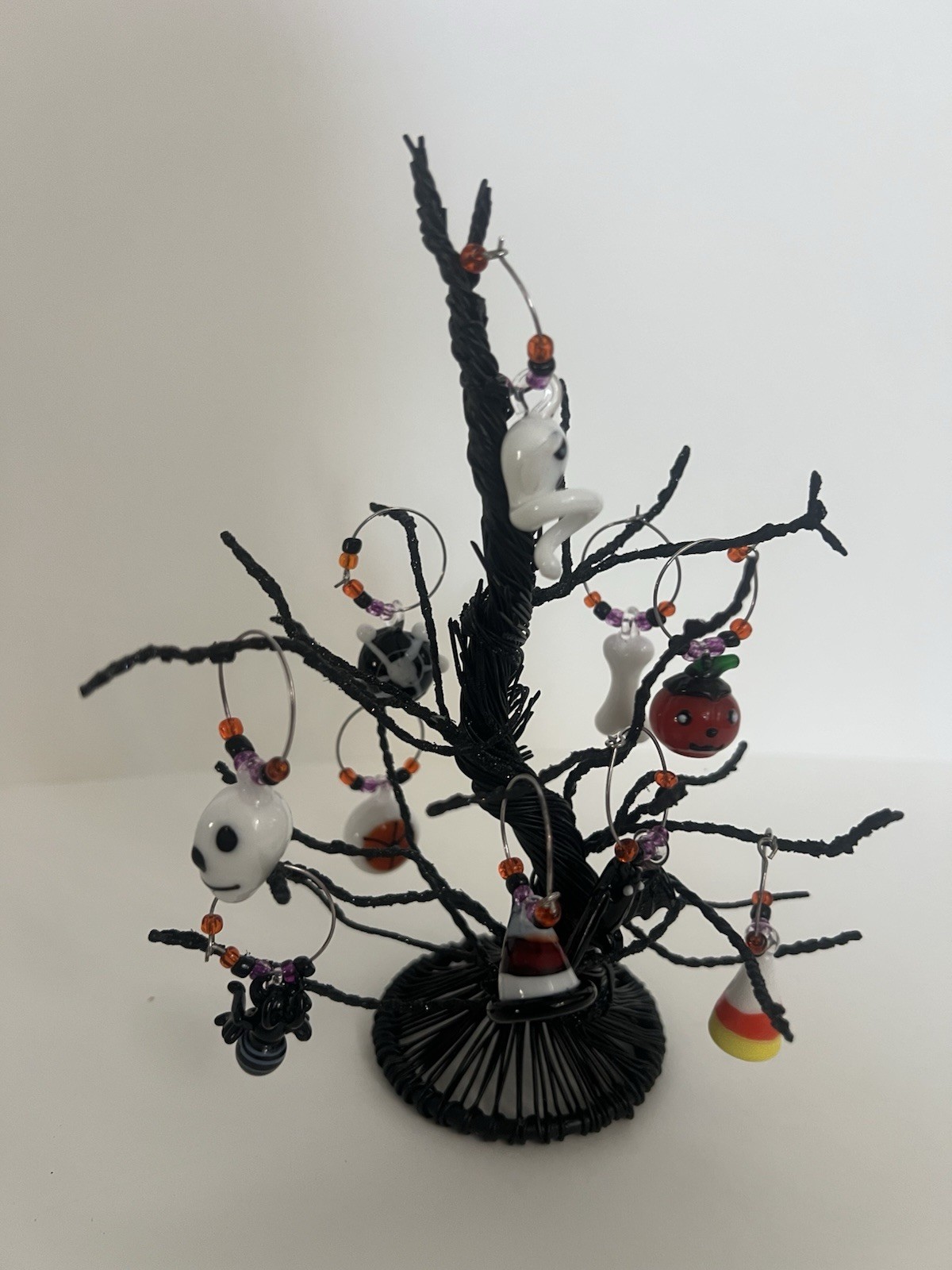 Rare Pier One Halloween tree With Glass Wine Charms gallery