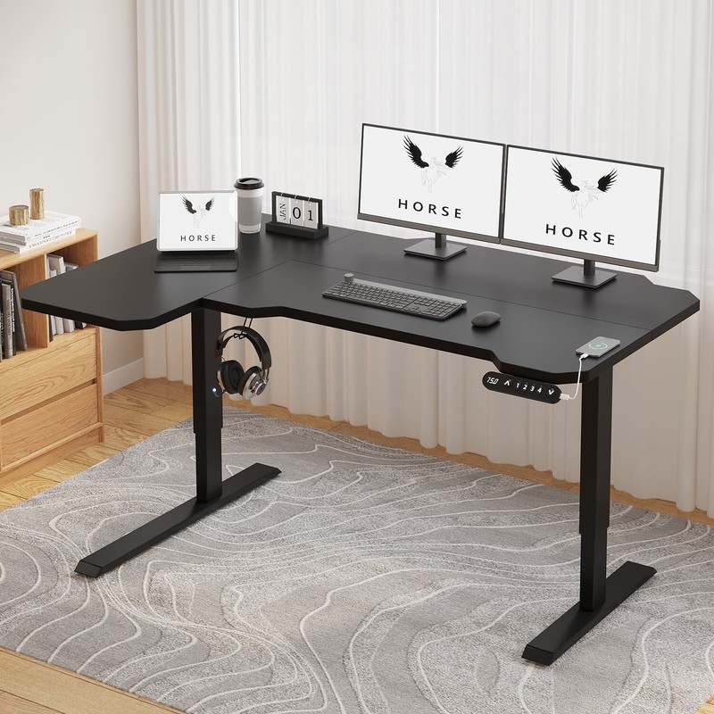 Modernchamp 59“ L-Shaped Electric Standing Desk Height Adjustable Lifting Table gallery