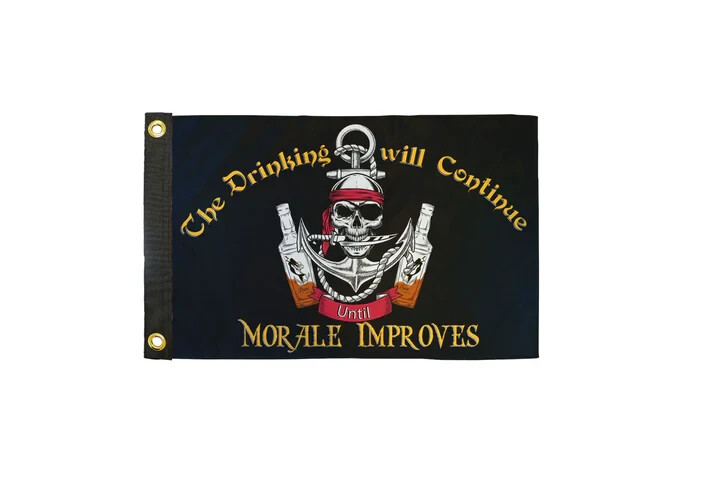 Drinking Will Continue 12x18in Boat Flag Funny Pirate Morale Sailing Boat Flag gallery