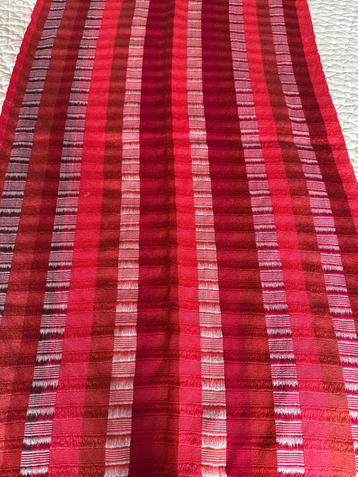 Red Striped Woven Table Runner with Tassel Fringe - 19 x 70 in. gallery