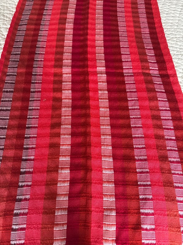 Red Striped Woven Table Runner with Tassel Fringe - 19 x 70 in. gallery