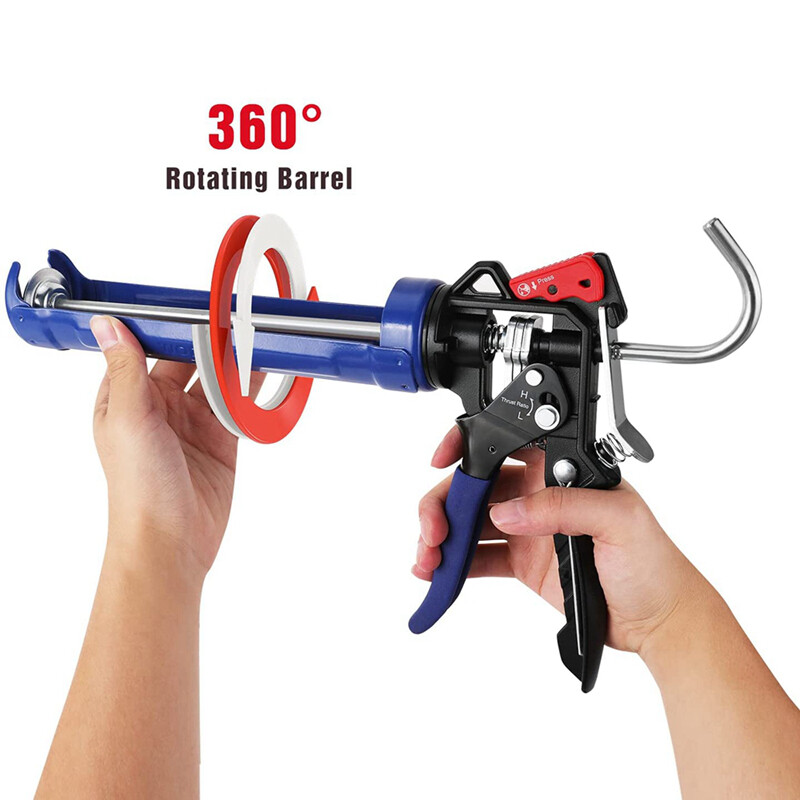 WORKPRO Caulking Gun Smooth Round Rod Adjustable Thrust Ratio Hand Silicone Gun gallery