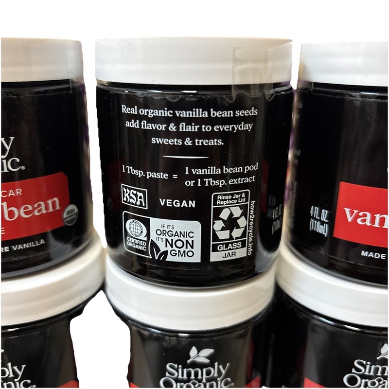6-PACK Simply Organic Vanilla Bean Paste 4oz Each BB 11/2028 gallery