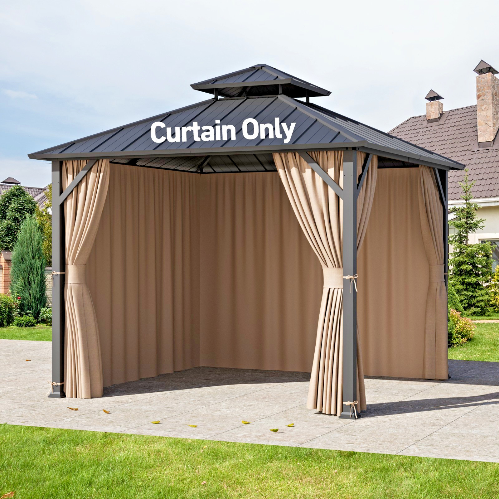Outdoor Universal Gazebo Canopy Privacy Curtain Replacement 4 / 6 Panel Sidewall gallery
