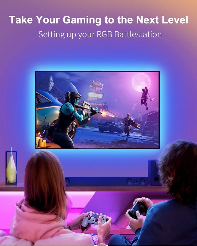 Color Changing Bluetooth LED Lights for TV, Smart App Control with 20ft Strip... gallery