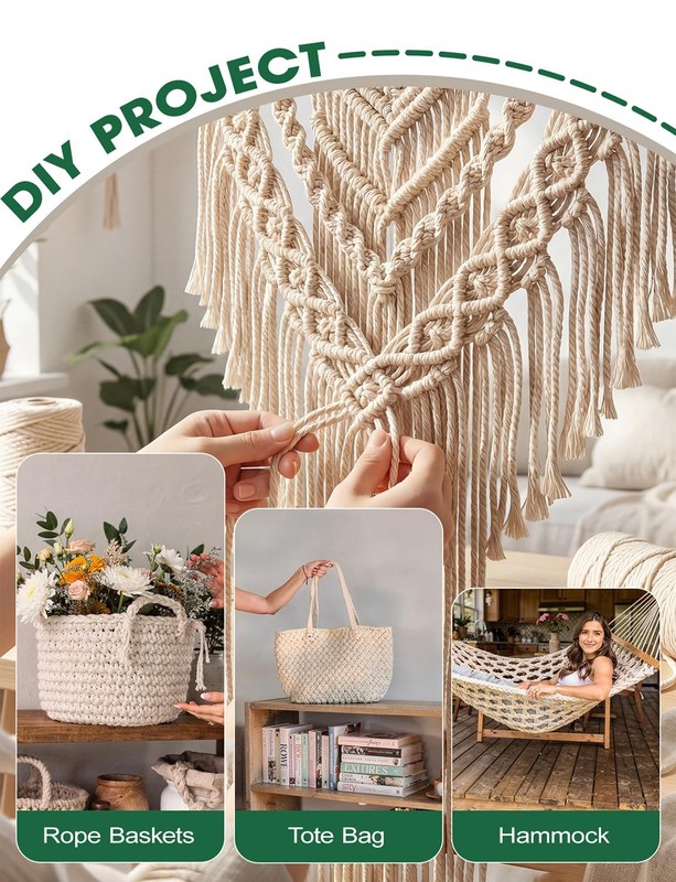 Braided Cotton Rope 100 Ft Ãƒâ€” 3/16 Inch White Rope Clothes Line Outdoors All- gallery
