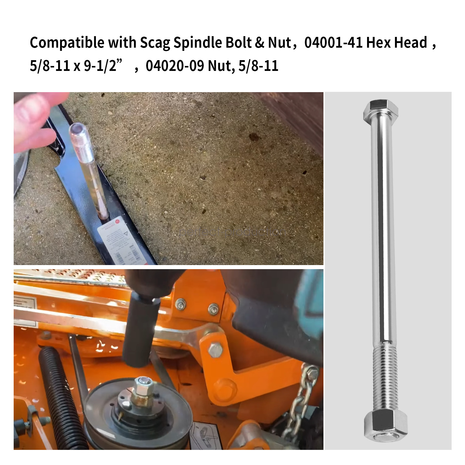 04001-41 3 Pcs Spindle Blade Bolt For Scag Threads 5/8-11 X 9-1/2 0400141 gallery