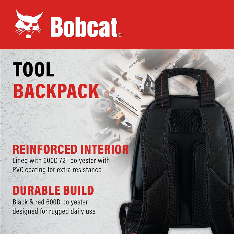 Durable Bobcat Tool Backpack for Electricians, HVAC & Construction Pros gallery