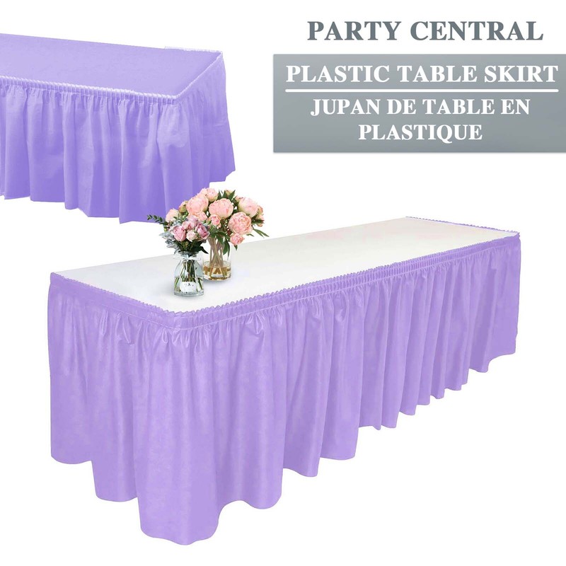 Plastic Table Skirt 29"x14ft for Rectangle Tables Disposable/Reusable BPA Free gallery