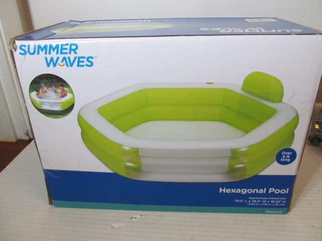 Summer Waves 6 ft Long Hexagonal Pool with See-Through Window, Green gallery